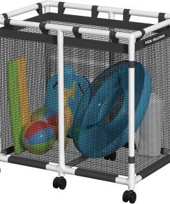 105-Gallon Pool Storage Bin for Swim Gear. Basic Style | UV & Tear-Resistant Textilene. Easy Setup. Pool Toys. Floats & Towels Organizer. Up to 110 lb. 6 Locking Wheels